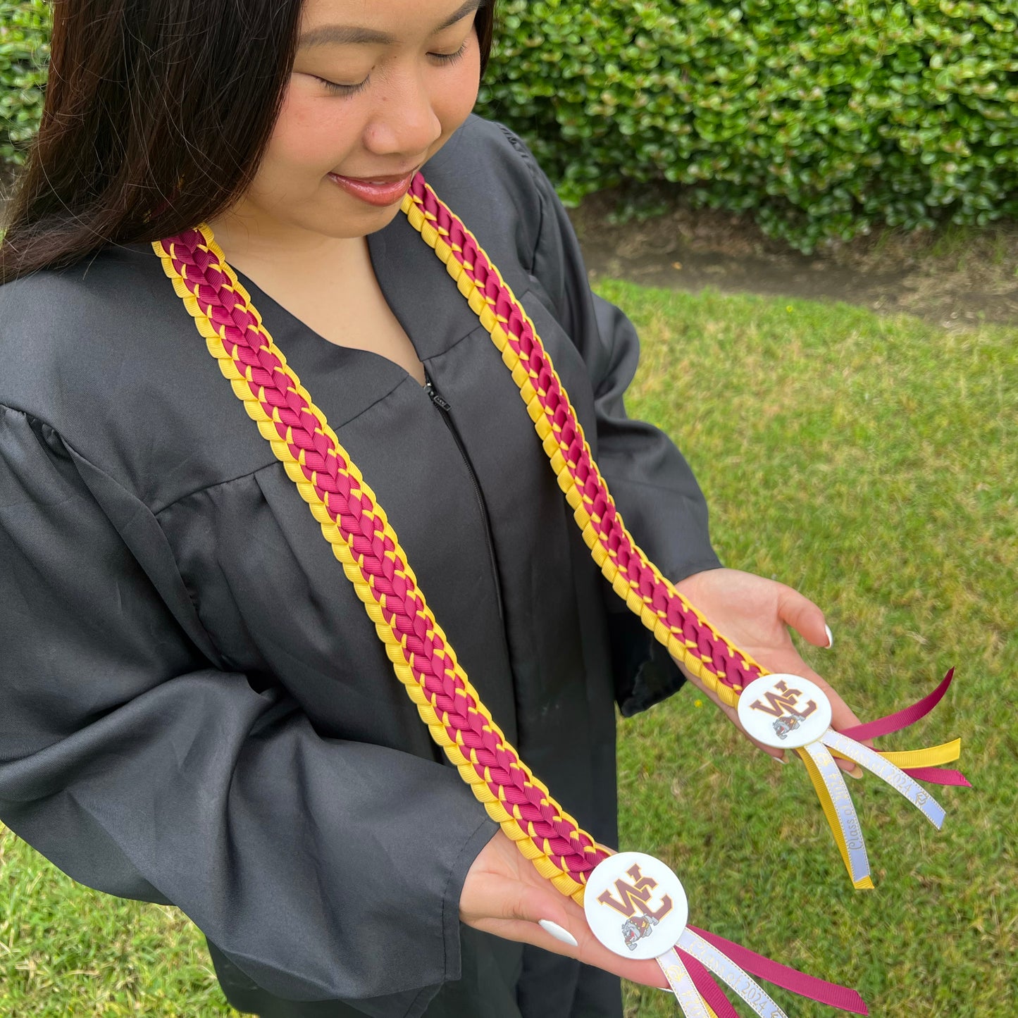 WCHS Graduation Lei | Braided Grosgrain Ribbon Lei