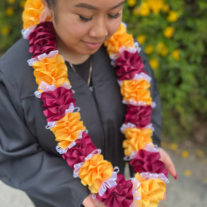 WCHS Graduation Lei | Handmade Sewn Grosgrain Lei