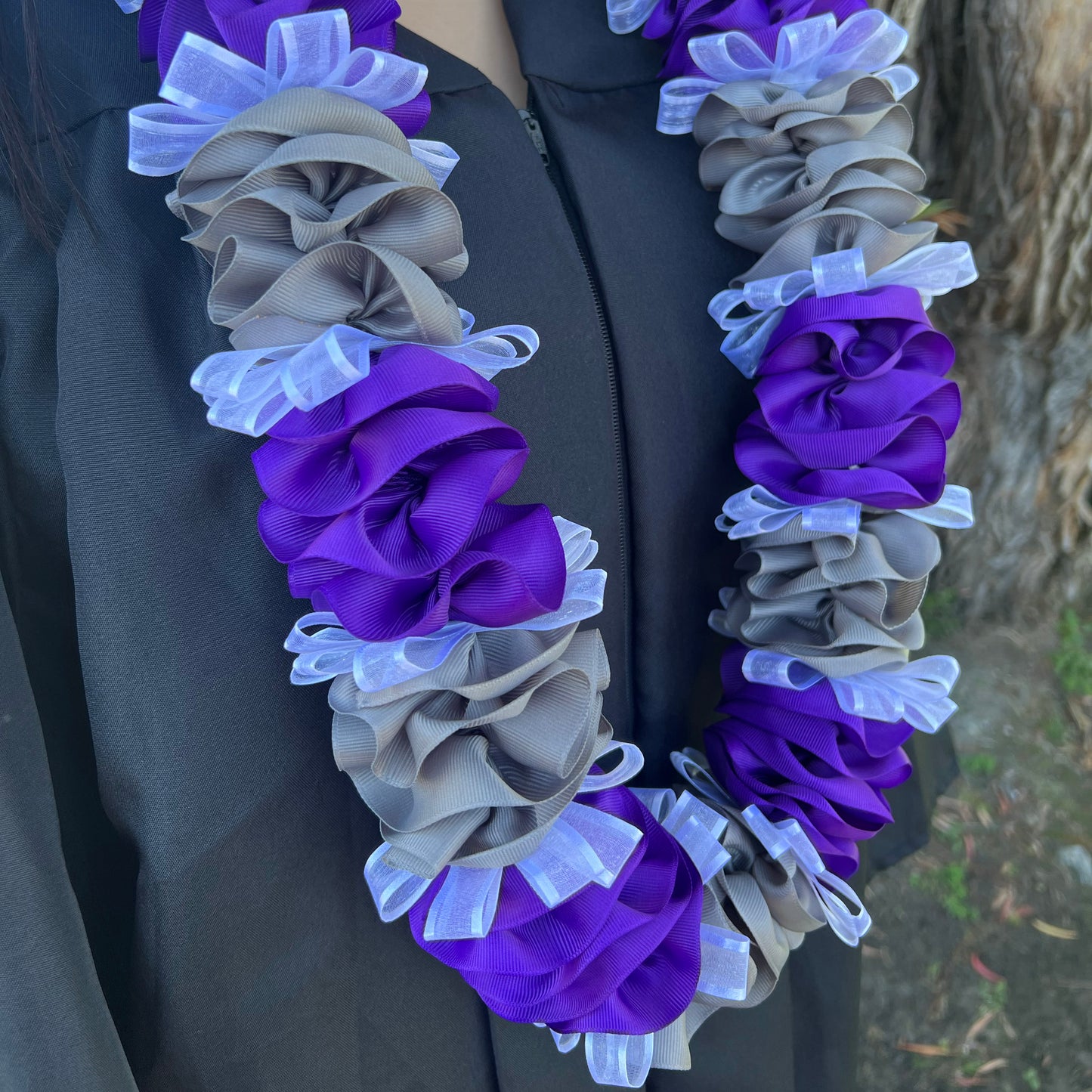 Mt. SAC Early College Academy Graduation Lei | Sewn Grosgrain Ribbon Lei