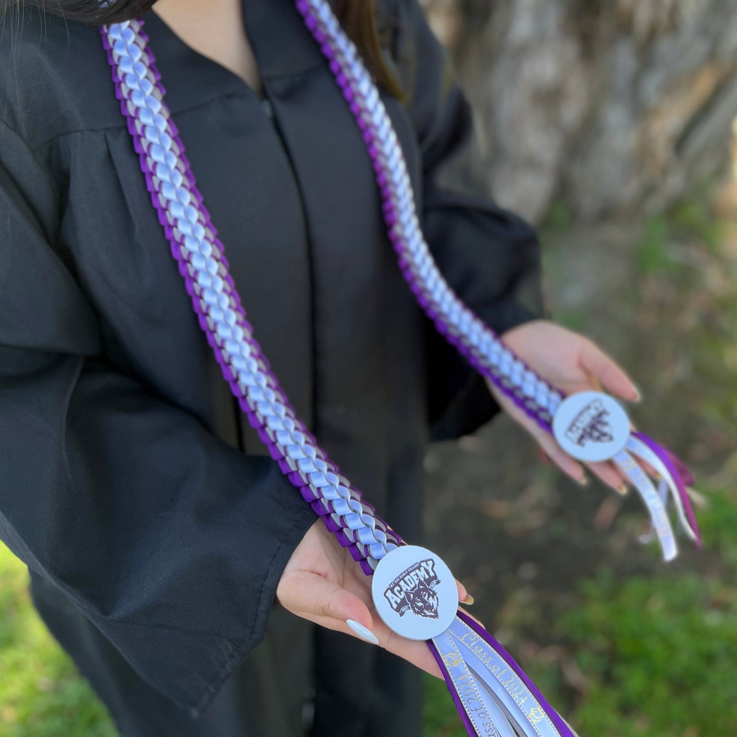 Mt. SAC Early College Academy Graduation Lei | Braided Grosgrain Ribbon Lei