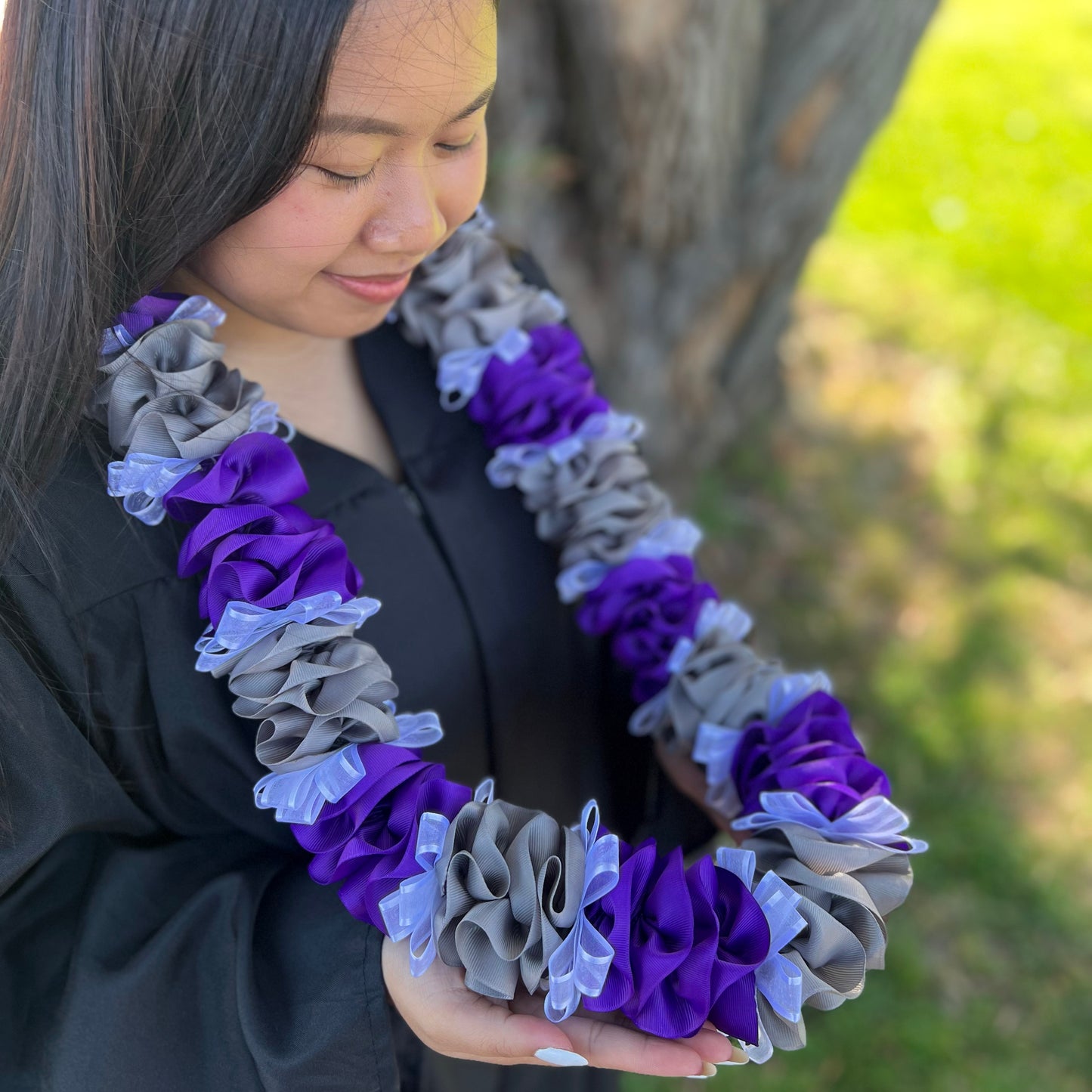 Mt. SAC Early College Academy Graduation Lei | Sewn Grosgrain Ribbon Lei