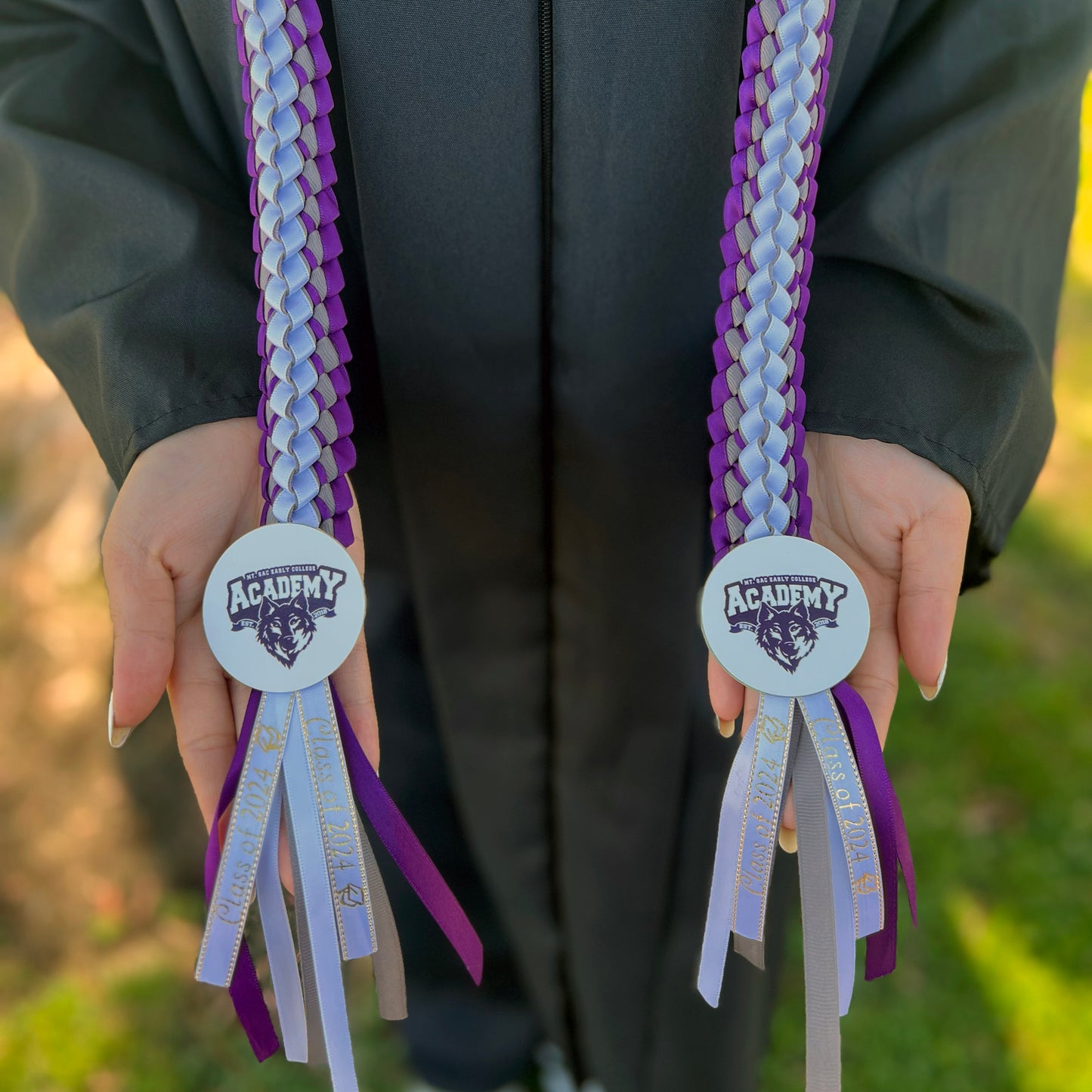 Mt. SAC Early College Academy Graduation Lei | Braided Grosgrain Ribbon Lei