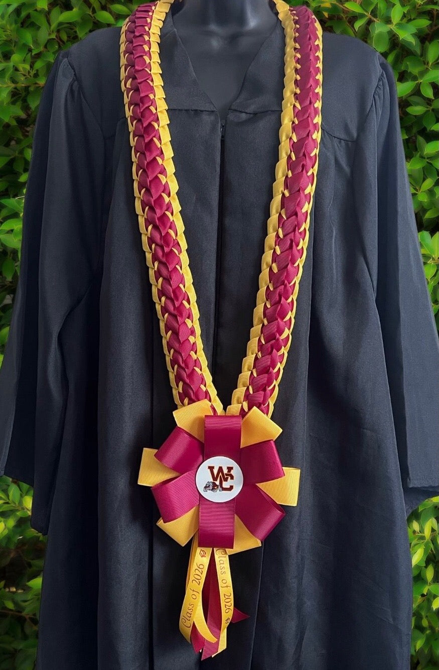 WCHS Graduation Lei | Handmade Braided Grosgrain Lei